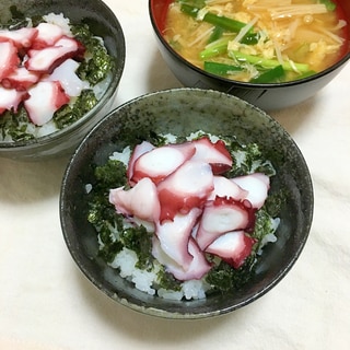 酢飯でさっぱり♪焼き海苔とたこだけ丼♡